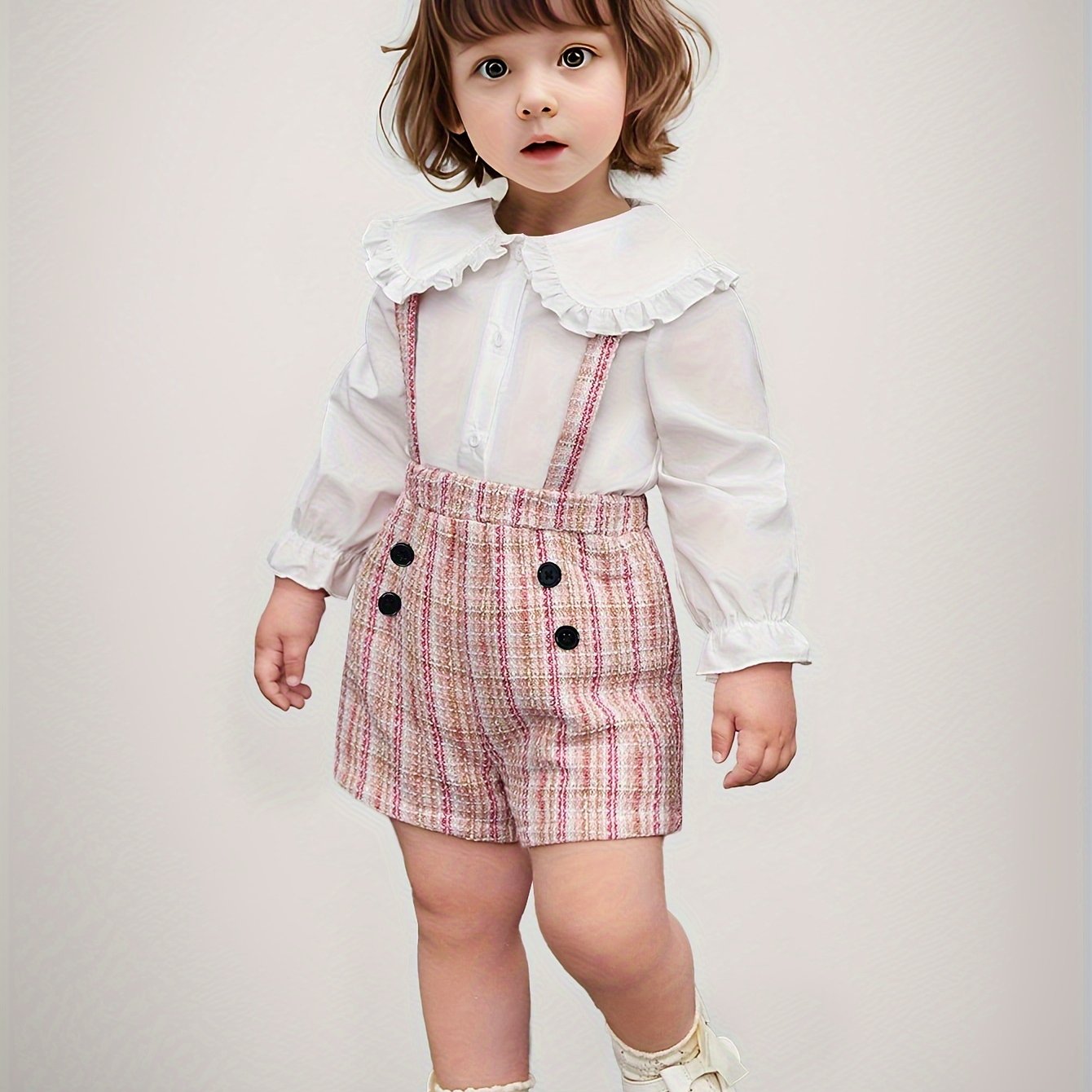 Baby Girls Summer Fashion Lace Lapel Single Breasted Cute.