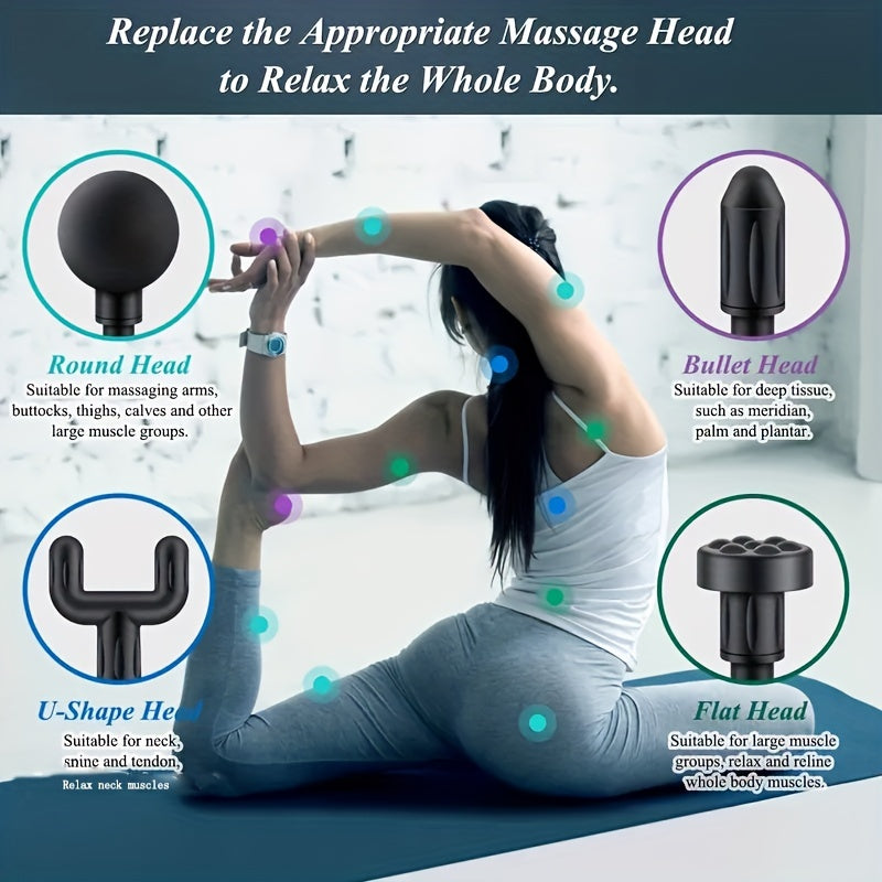 1pc Massage Gun, Deep Tissue Muscle Handheld Impact Massager, Suitable For Body, Back, And Neck Massage Relaxation, Ultra Compact And Elegant Design, High Torque Power Supply, Father's Day Gift For Dad