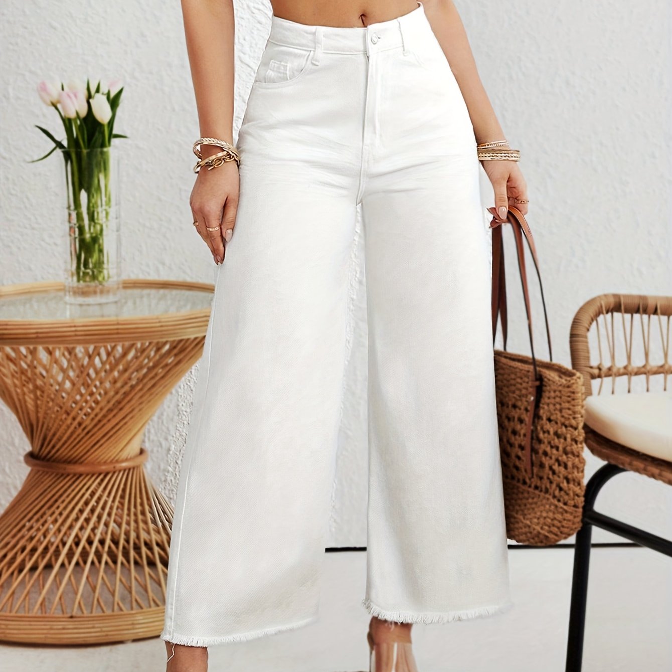 5019 Women's High-Waisted Straight-Leg Jeans /MH