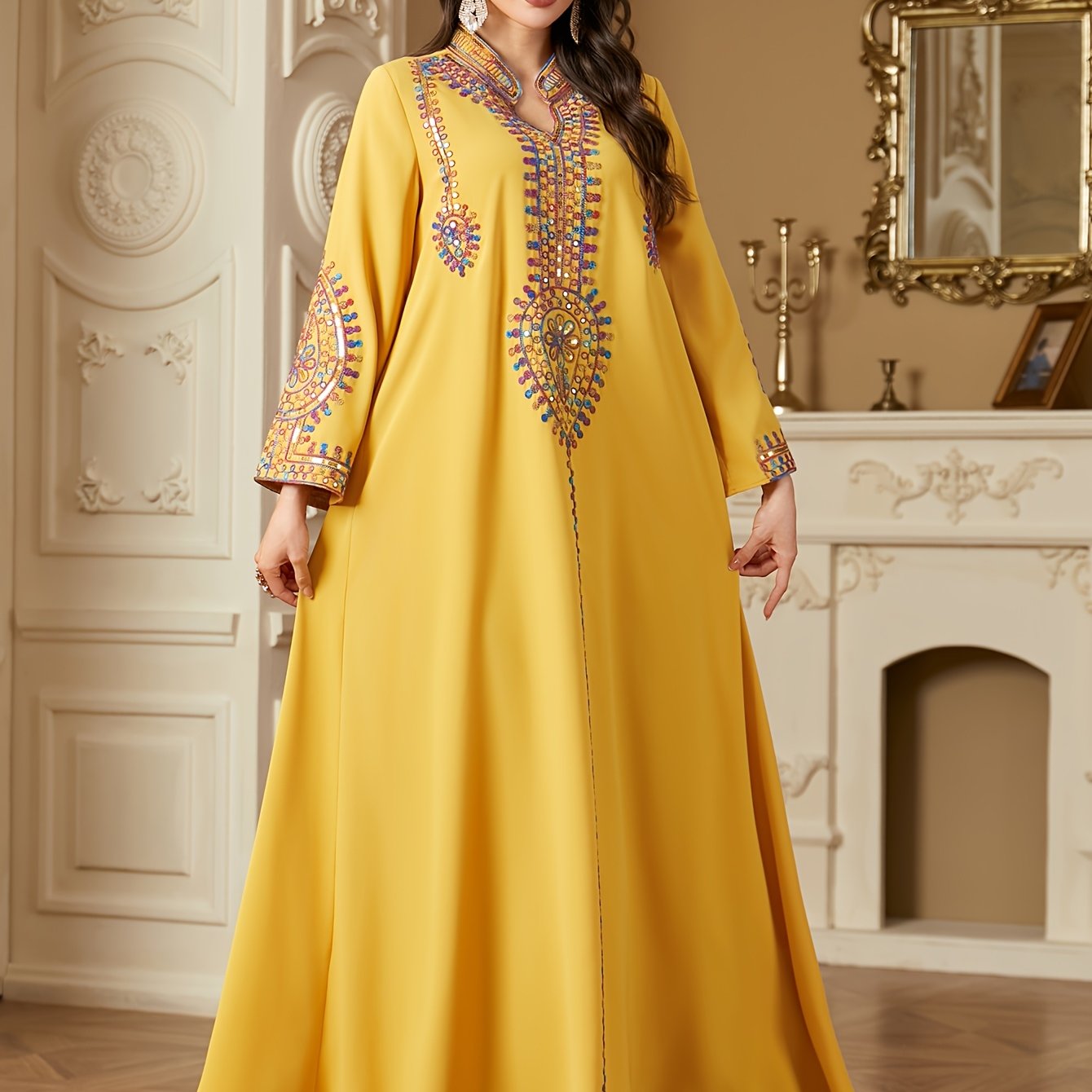 Elegant Long Sleeve Maxi Dress ./MH