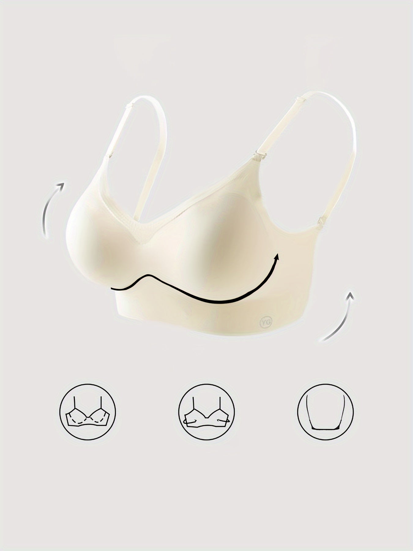 Women'S Sexy Seamless Push Up Bra, Polyamide 78% Spandex 22%, /MH