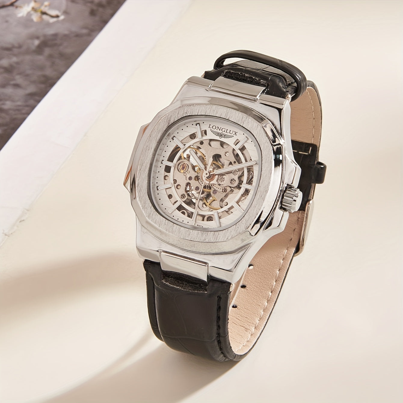 Men's Waterproof Mechanical Watch, Square Dial Business Mineral Glass Mirror Waterproof Wrist Watch, Christmas, Valentine's Day Gift