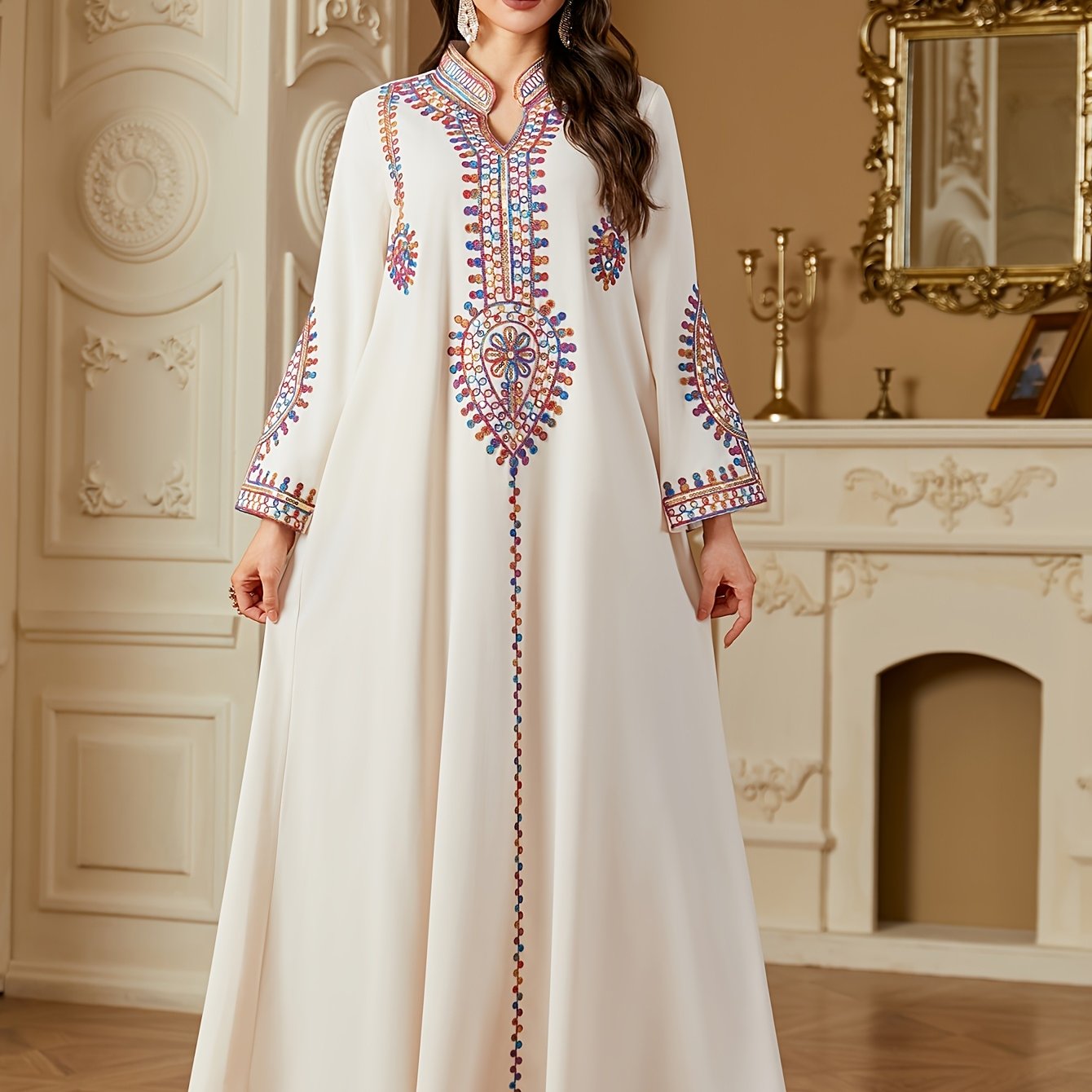 Elegant Long Sleeve Maxi Dress ./MH