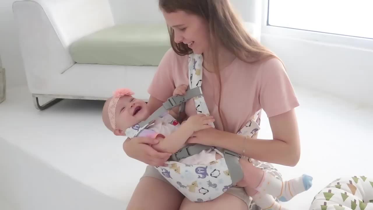 Cartoon Baby Carrier 0-48 Month Ergonomic Infant Kid Baby Hip-seat Sling Front Facing Baby Wrap Carrier For Baby Accessories, Christmas Halloween Thanksgiving Day Gift