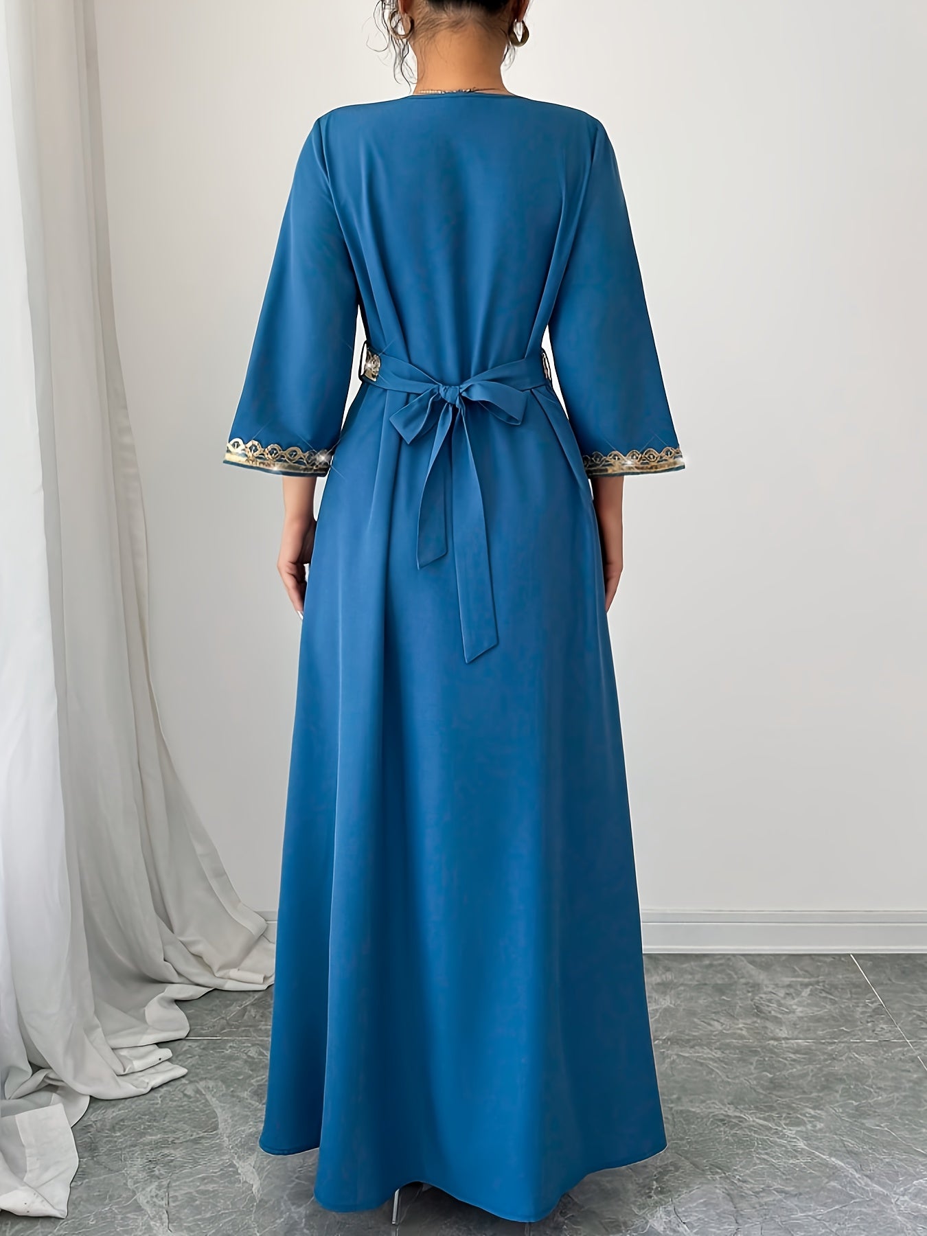 Yuhongfei Directional YY0309072 Mid-Sleeve Maxi Dress