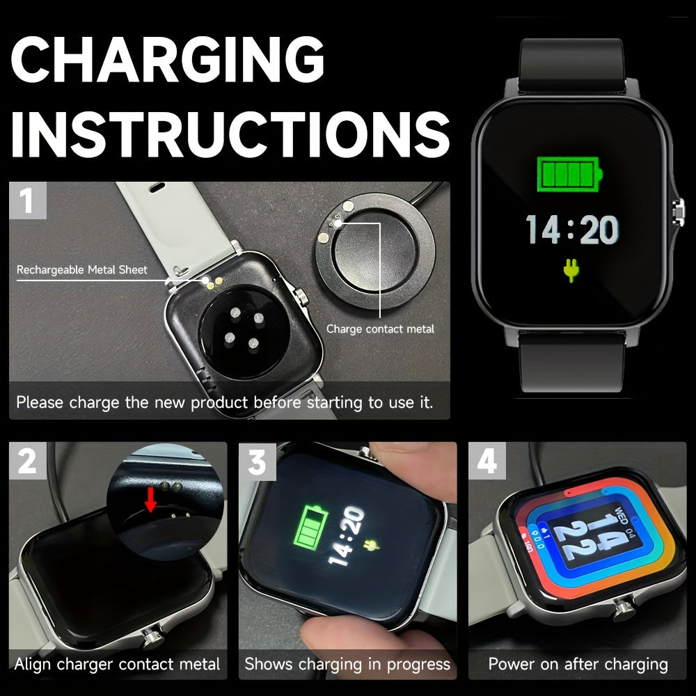 NEW Smart Watch 4.65cmInch With Wireless Calling/Receiving Multiple Sports Modes Sedentary Reminder Weather Forecast Message Notification Borderlessslim Design Multi-SportMode For Android & For IPhone For Men&Women AS A Gift