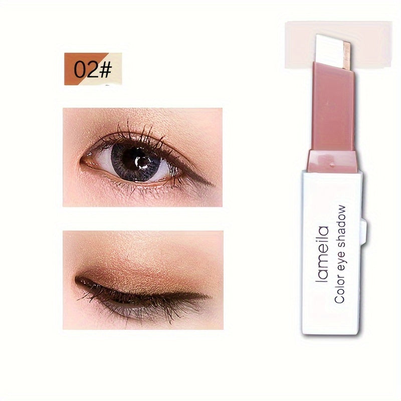 Lazy Eyeshadow Two Tone Gradient Glitter Eyeshadow Stick Waterproof Long .
