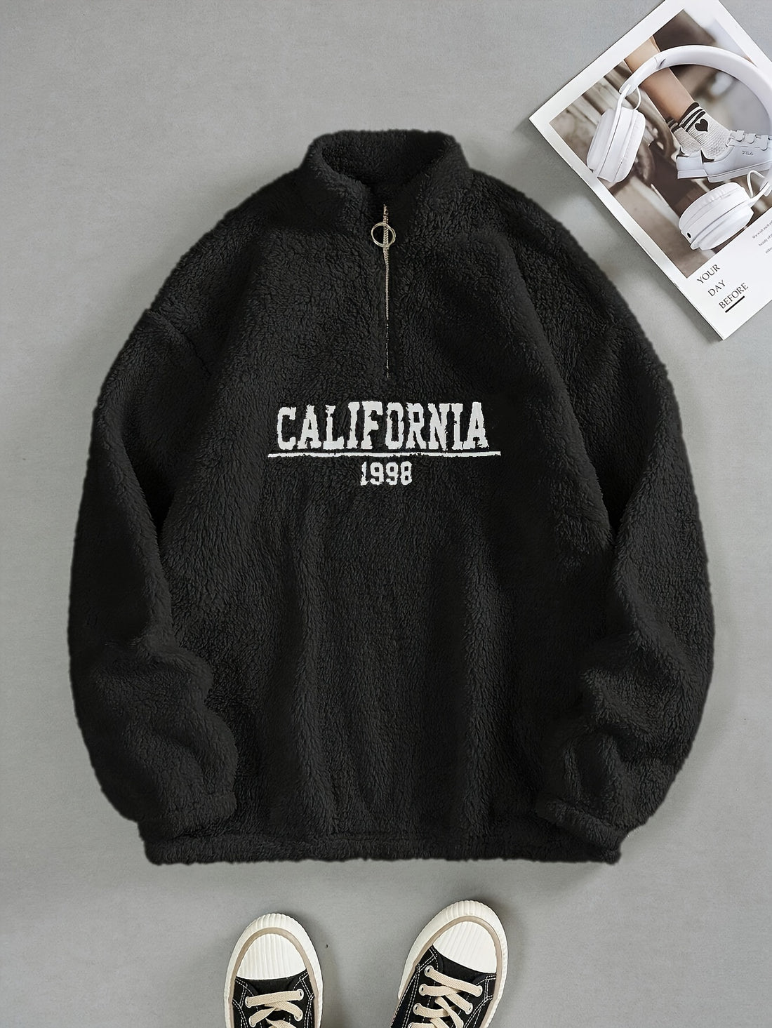 Cozy California Print Pullover Sweatshirt - Fashion Sweatshirts for Women with Long Sleeve Crew Neck Design, Soft and Casual Wear for Fall and Winter Seasons - Perfect for Everyday Lounging