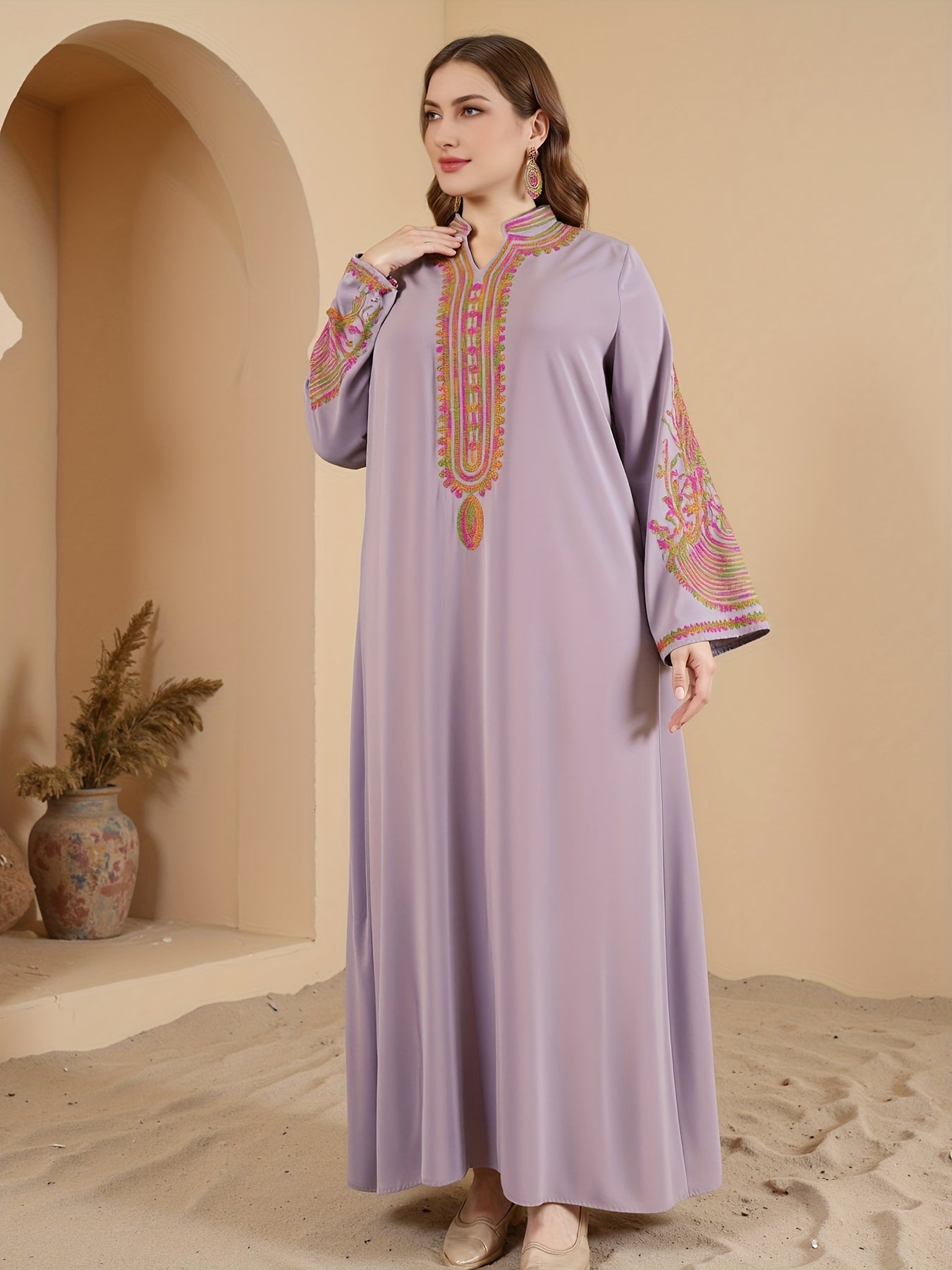 Plus Size, Plus Size Rope Arabic Turban Robe Dress./MH