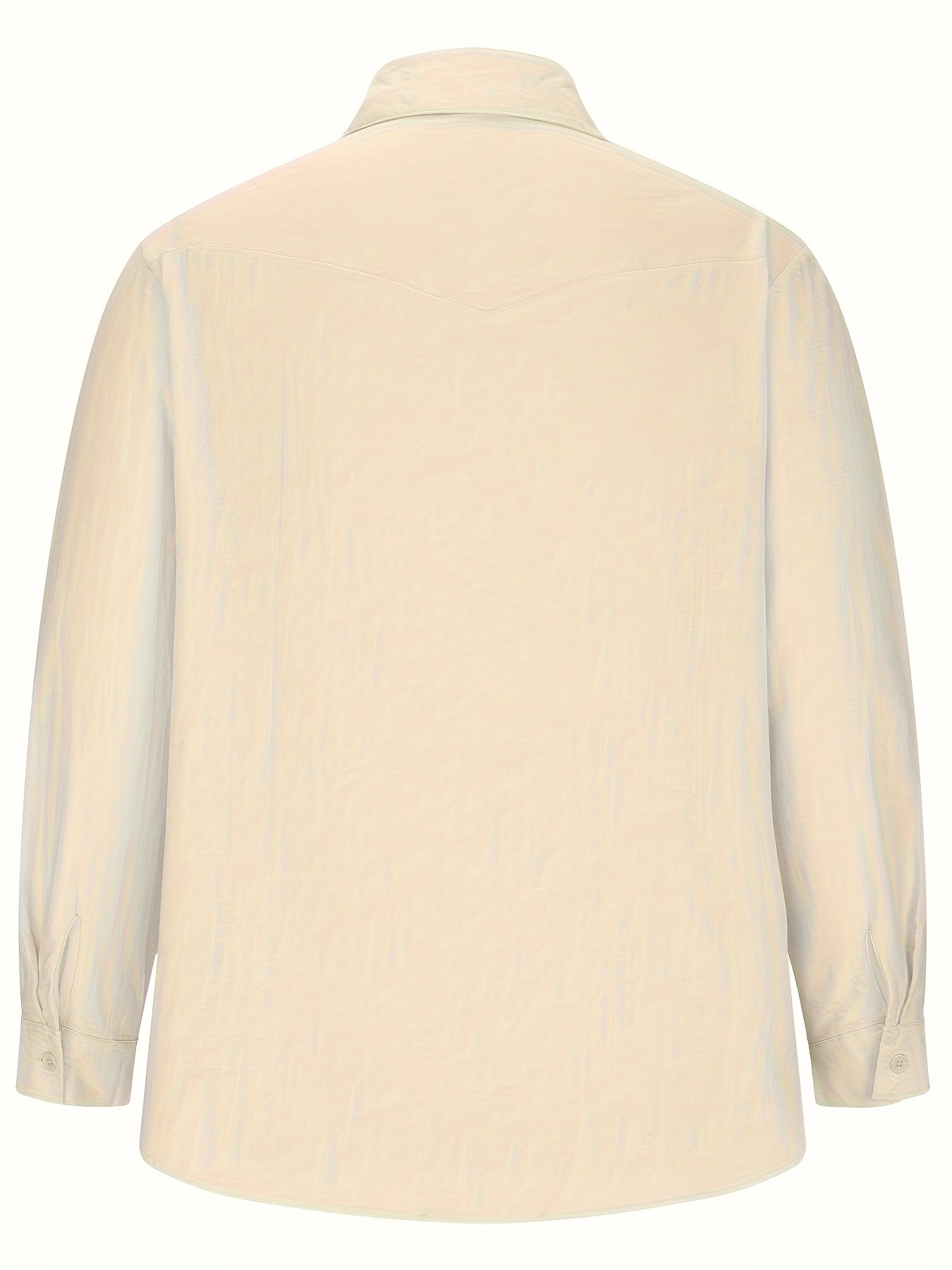 Mature Style Men's Cotton Linen Blend Casual Shirt - Lapel Collar Solid Color .