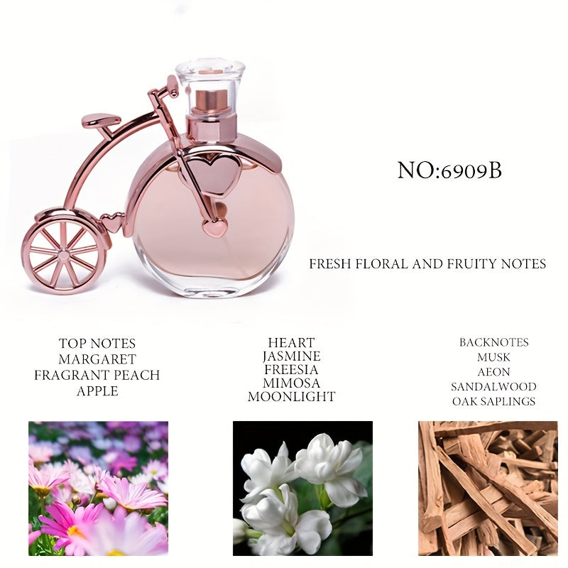 Cute Bike Shape Eau De Toilette Spray For Women, Refreshing And Long Lasting Fragrance With Floral And Fruity Notes, Perfume For Dating And Daily Life, A Perfect Gift For Her