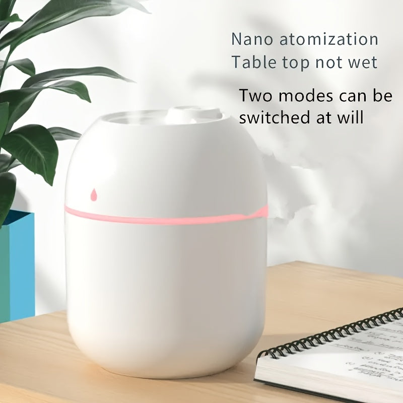 Mini Humidifier - Cool Mist Aroma Diffuser for Car, Office, Bedroom - 220mL Capacity - 2 Mist Modes - Quiet Operation Christmas Gift