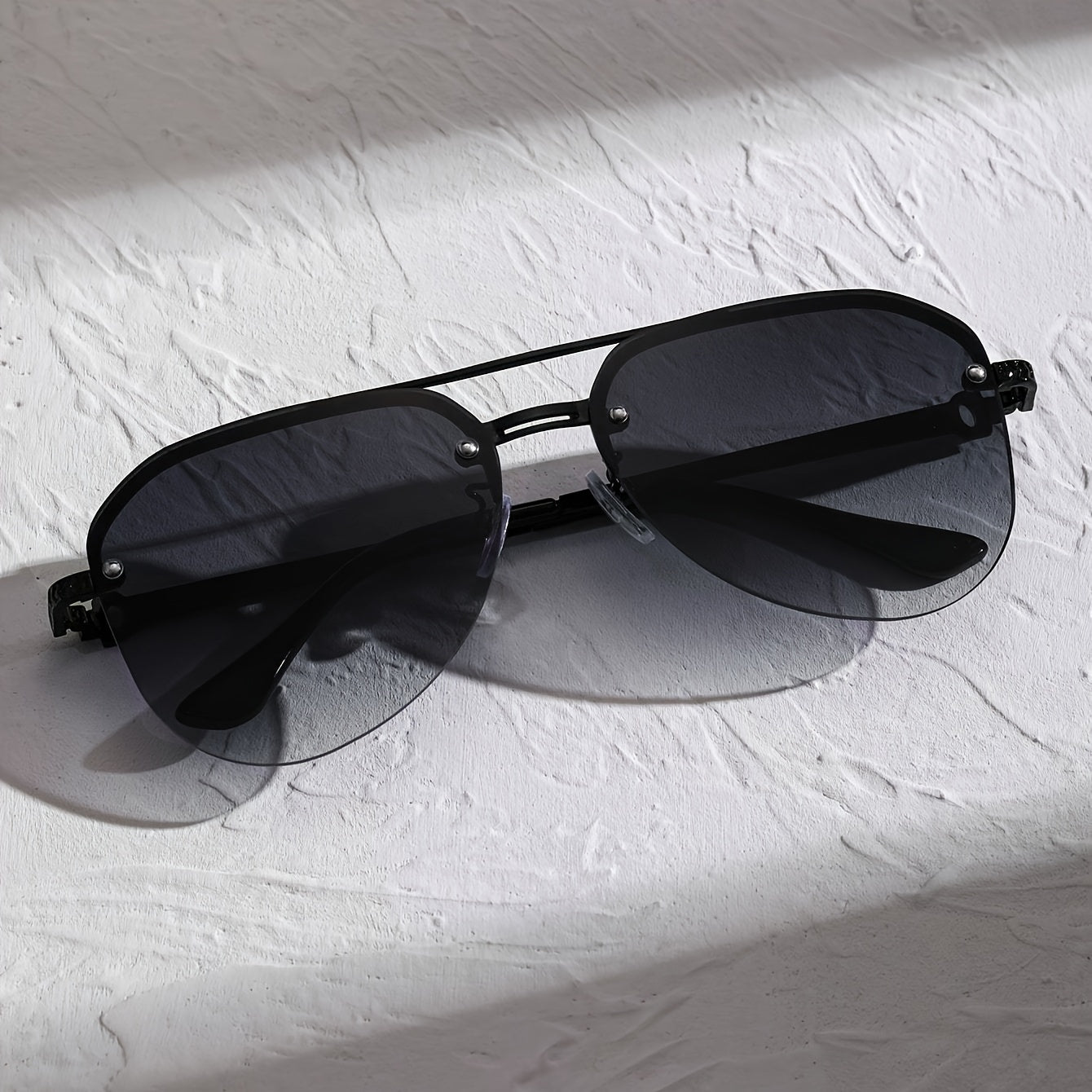 Fashion Glasses For Women Men Gradient Rimless Metal Shades .