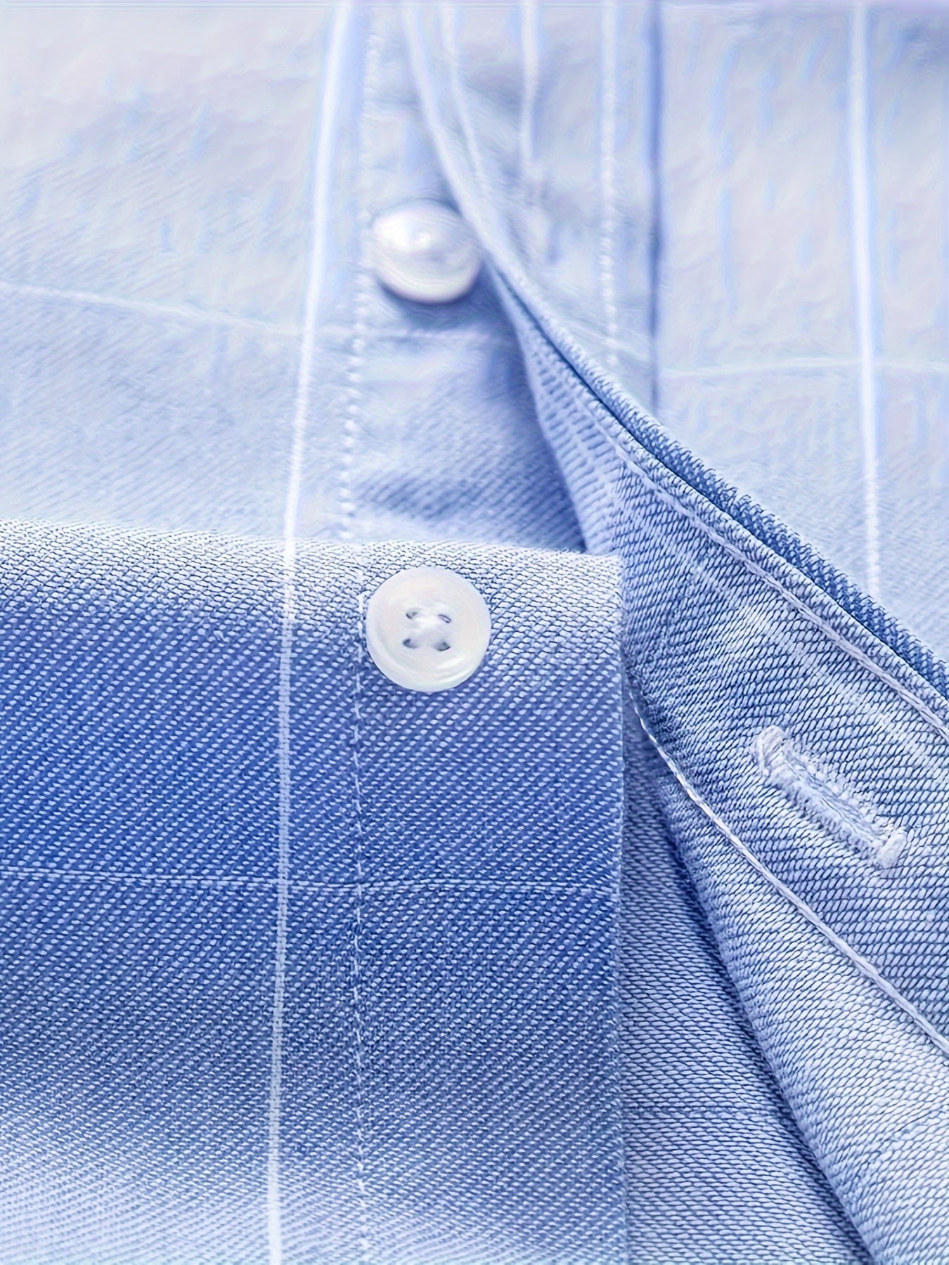 Men's Plaid Lapel Collar Dress Shirts, Long Sleeve Casual Button.