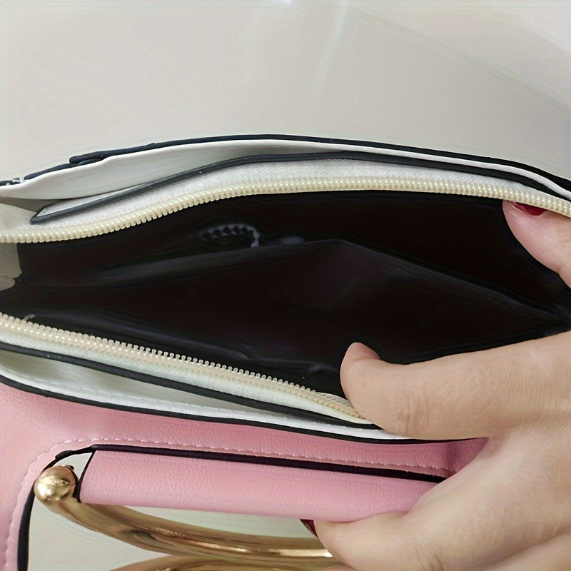 Trendy Colorblock Square Shoulder Bag,