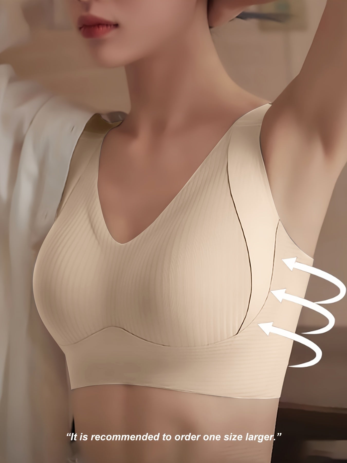 1pc Seamless Wireless Bra, Elegant Solid Color, Breathable & Comfort./MH