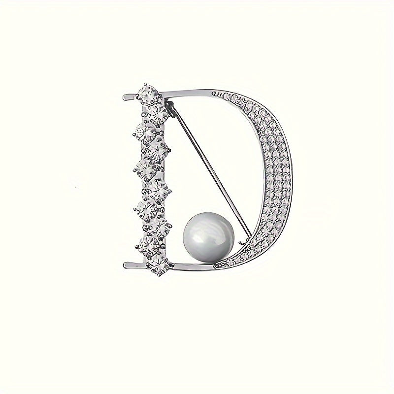 Brooch Pin Faux Pearl Inlaid Lapel Pin For Women Dress Sweater.