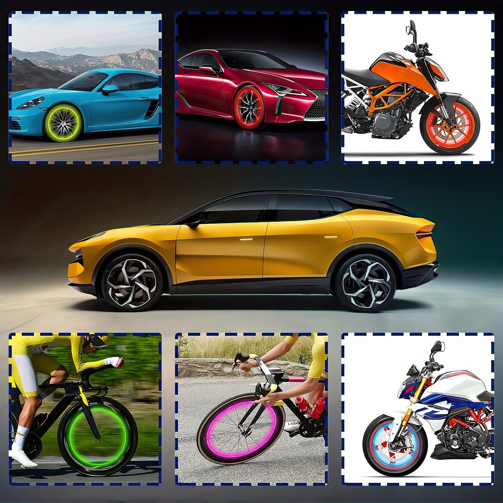 10-Pack Luminous ABS Wheel Valve Caps Night Glow for Cars, Motorcycles, Bicycles, Trucks