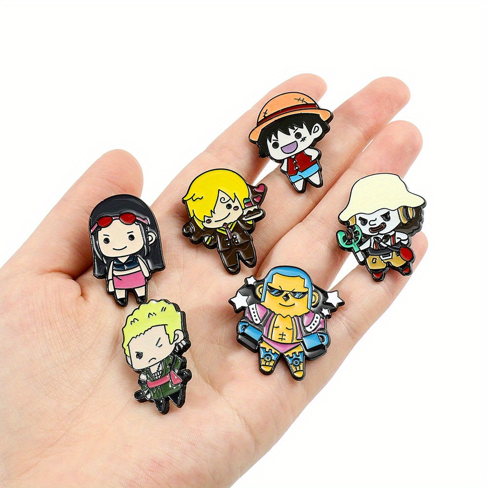 1pc Creative Cartoon Figure DIY Metal Pin Badge for Clothes, Backpack, Hat - Perfect Holiday Party Gift for Teens