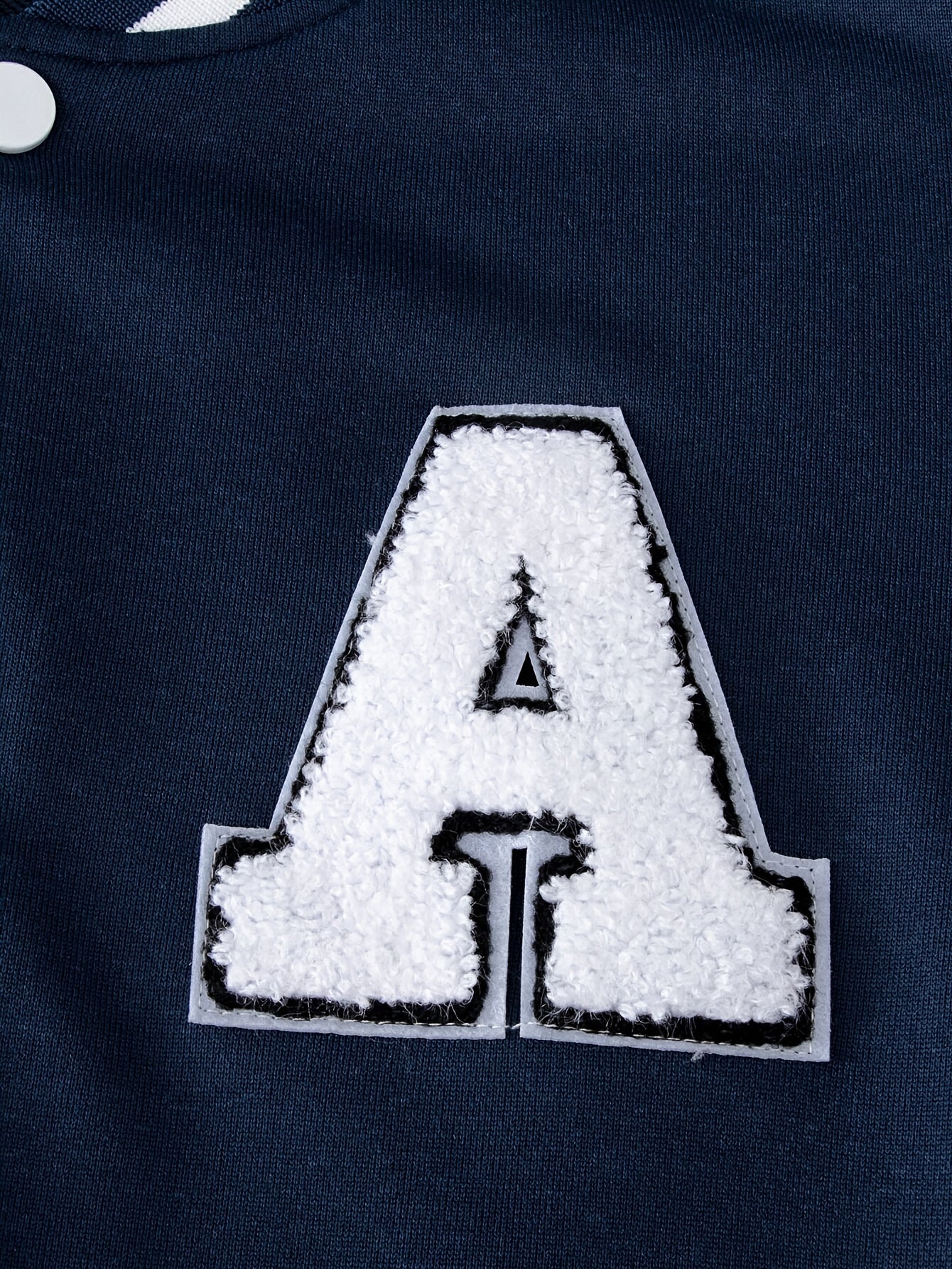 Letter Patched Kid's Baseball Jacket, Button Front Long Sleeve Top,