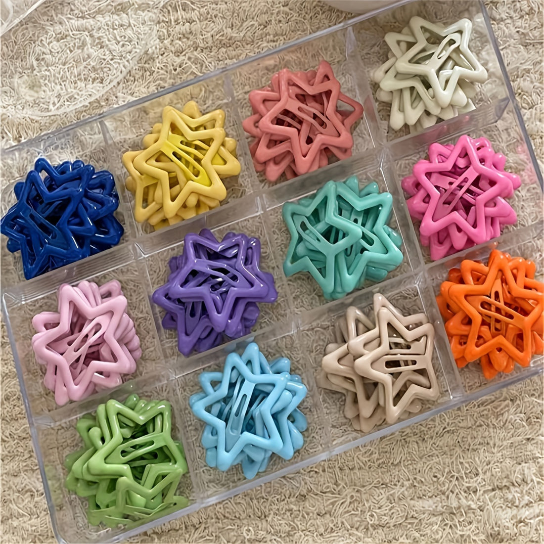 20/40pcs Assorted Colorful Star-Shaped Alloy Hair Clips Set, Elegant Retro Style, Lightweight Hollow-Out Design, Fashion Hair Accessories For Daily Wear And Styling, Ideal For Women & daily use Gifts For Eid