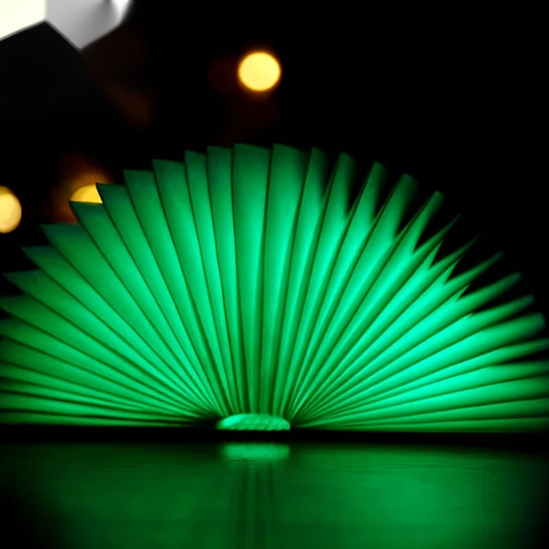 Five-color Wood Book Lamp Night Light Flip Book Lamp Bedroom Bedside Sleep .