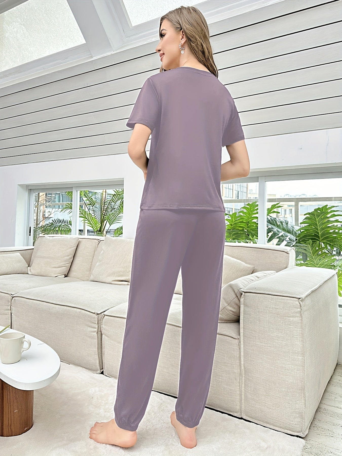 Letter Pattern Lounge Set,
