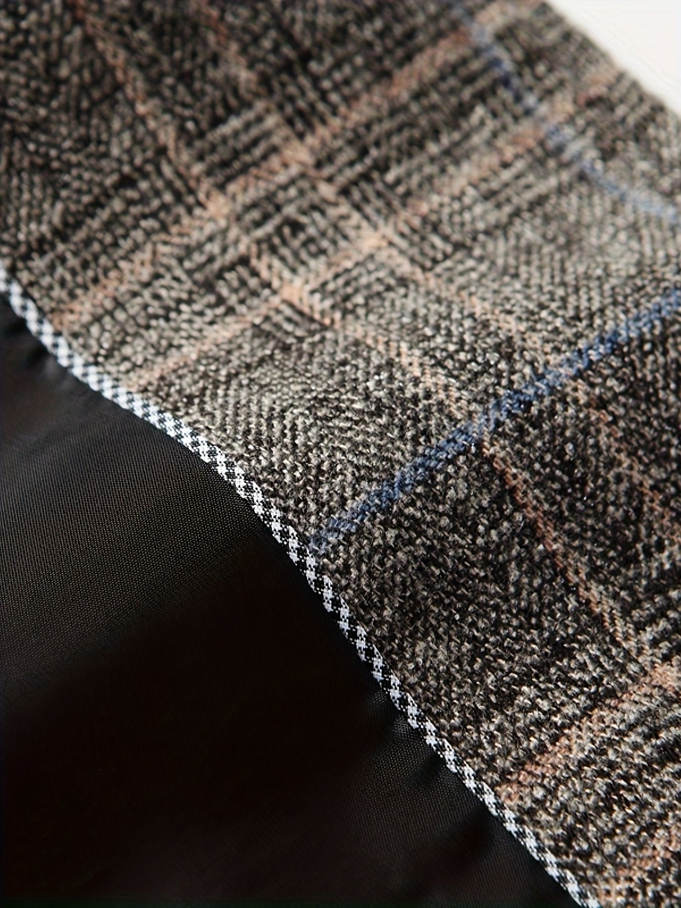 Men'S Checked Pattern Blazer with Pockets - Formal Two-Button Lapel,