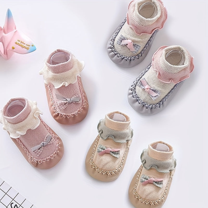 Spring And Autumn Cartoon Baby Leather Bottom Socks, /MH