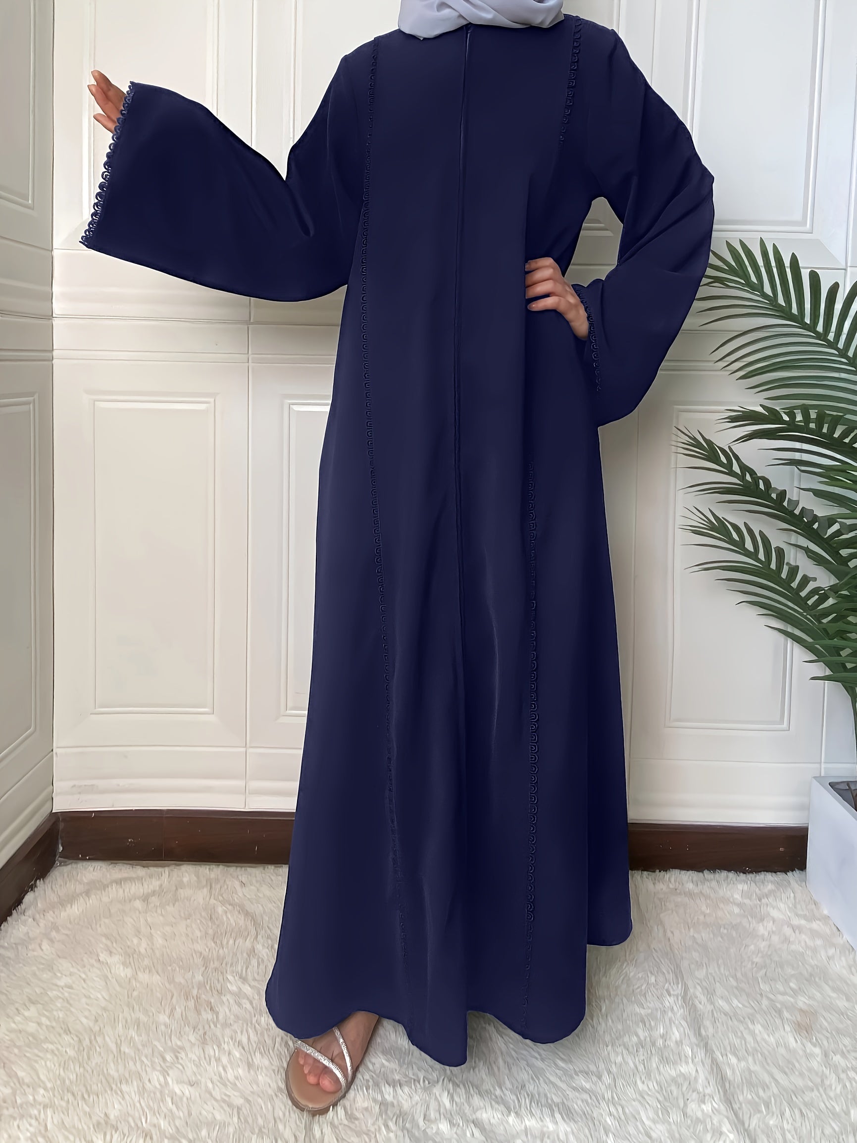 Elegant Long Sleeve Maxi Kaftan Dress -ticated Evening Wear'/MH