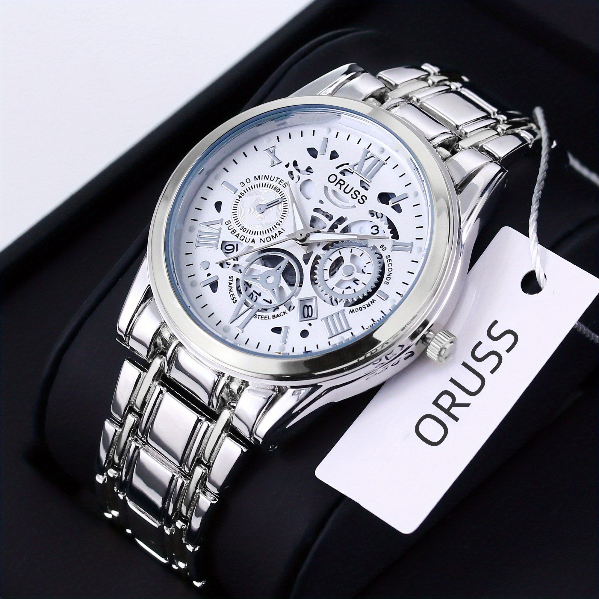 Elegant Quartz Men's Business Watch - Precision, Night Glow, Ideal Professional Gift, Durable & Stylish