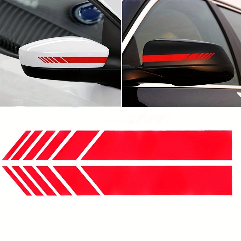 2-Piece Premium Pe Car Decals - Stylish Rearview Mirror & Side Stripe Accents For Enhanced Vehicle Appearance