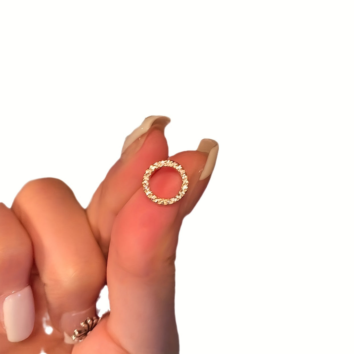 Tiny Hollow Round Design Stud Earrings Alloy Jewelry Embellished With Rhinestones Elegant Simple Style For Women Daily Wear