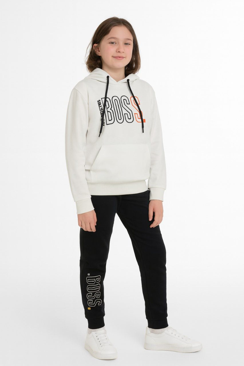 Neon Yellow BOSS Athletics Tracksuit for Kids. MH