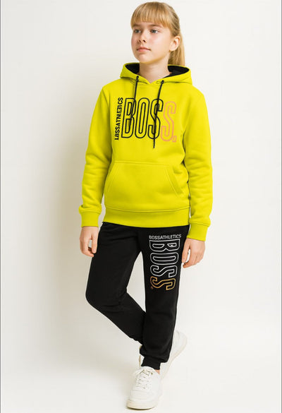 Neon Yellow BOSS Athletics Tracksuit for Kids. MH