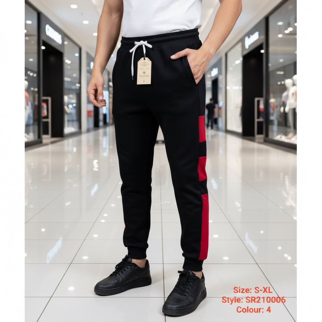 MH Men’s Urban Side-Stripe Joggers – Slim Fit Contrast Panel Sweatpants | 5 Colors | Sizes (S-XXL)
