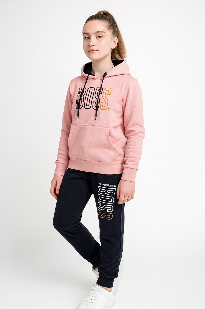 Neon Yellow BOSS Athletics Tracksuit for Kids. MH