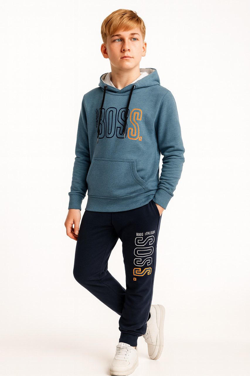 Boys' 'BOSS' Athleisure Fleece Hoodie & Joggers Tracksuit Set (Ages 9-16)/MH