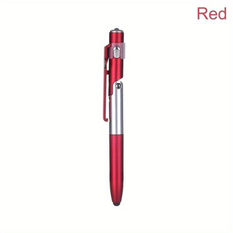 1pc Multi-function 4-in-1 Foldable Ballpoint Pen Stylus (Flashlight + Support) For Tablet Cellphone Gift For Birthday/Easter/President's Day
