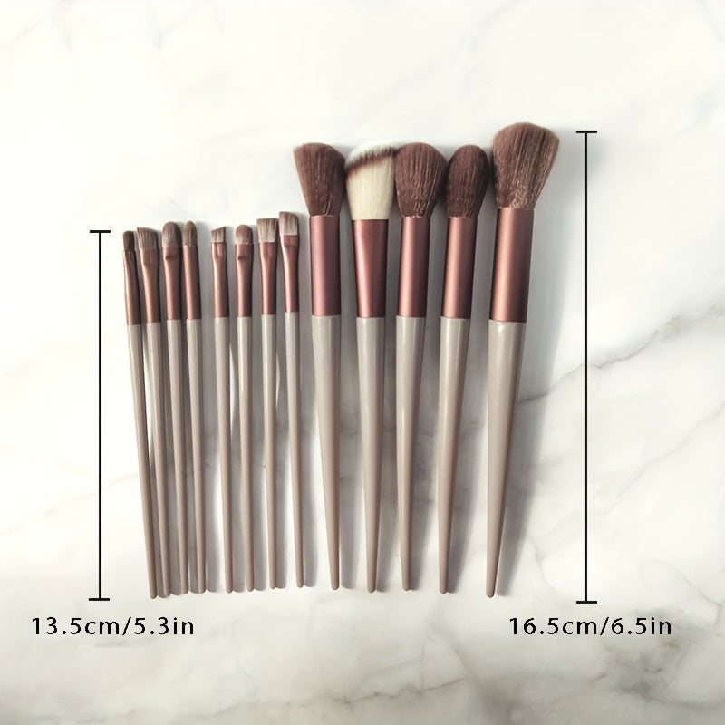 13 PCS Makeup Brushes Set Soft And Fine Artificial Fibers Eye Shadow Foundation Blush Powder Blending Beauty Make Up Tools With Bag Perfect Birthday Gift For Mother Women