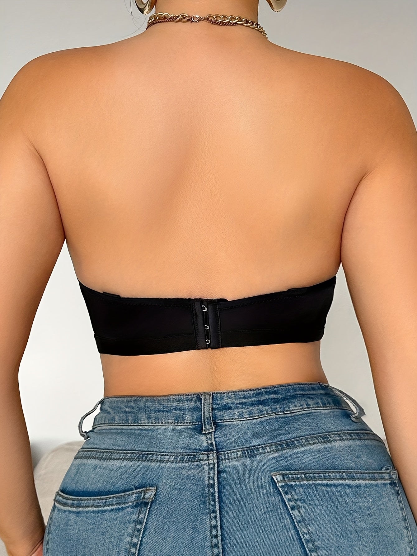 1pc Sexy Wireless Bra with Cross-Over English Letter Design, /MH