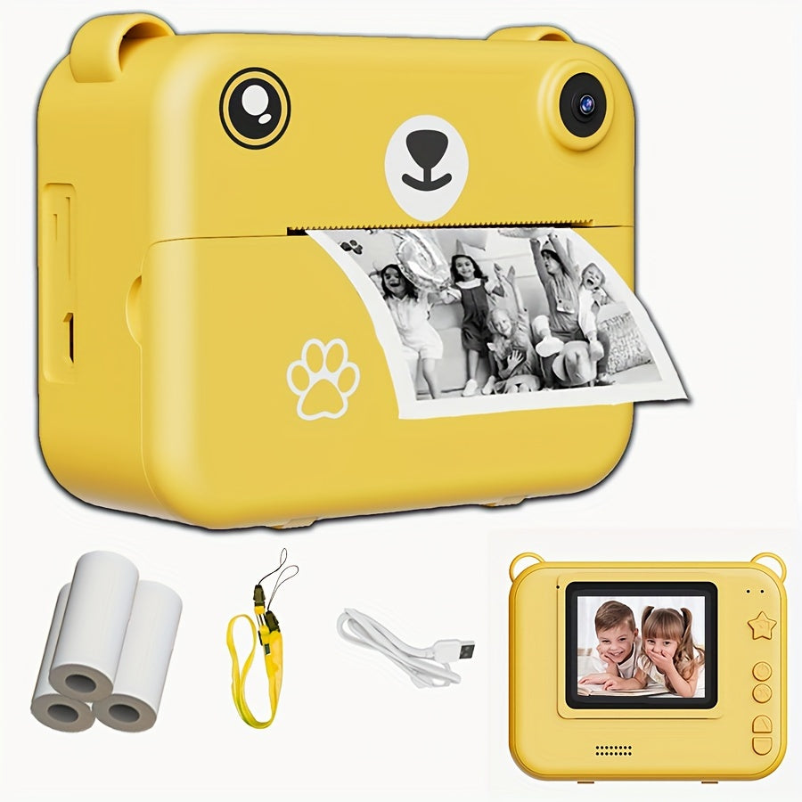 Kids Instant Print Camera with USB Charging, 720p IPS Screen,