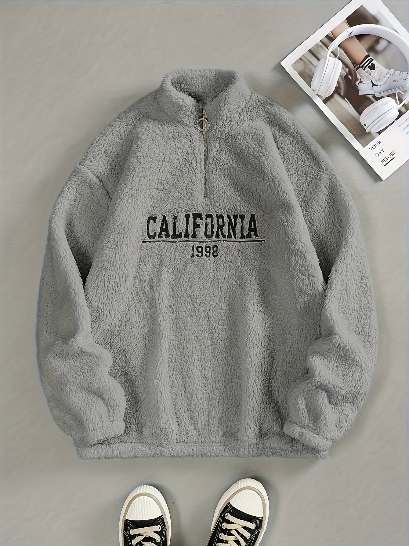 Cozy California Print Pullover Sweatshirt - Fashion Sweatshirts for Women with Long Sleeve Crew Neck Design, Soft and Casual Wear for Fall and Winter Seasons - Perfect for Everyday Lounging