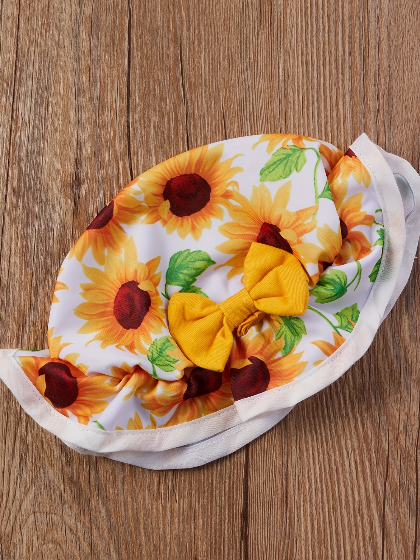 3pcs Baby Girls Bikini Tankini Swimsuit Sunflower Graphic Bow .