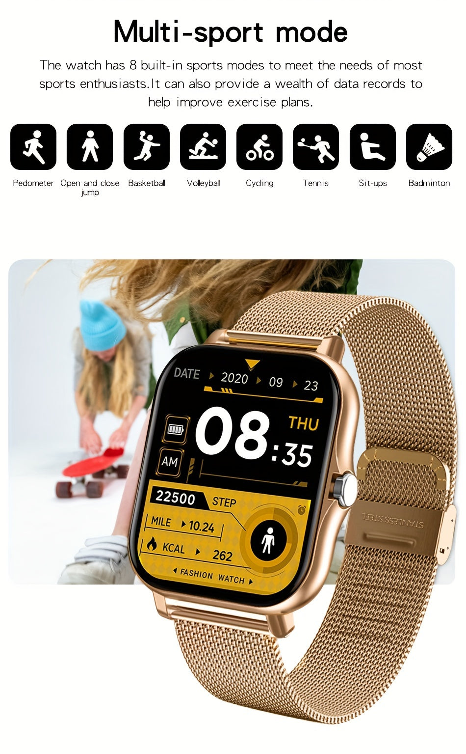 NEW Smart Watch 4.65cmInch With Wireless Calling/Receiving Multiple Sports Modes Sedentary Reminder Weather Forecast Message Notification Borderlessslim Design Multi-SportMode For Android & For IPhone For Men&Women AS A Gift