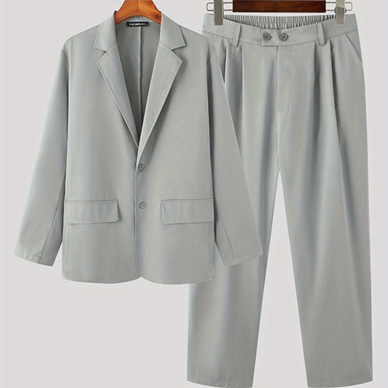 Men's 2pcs Co Ord Set Of Solid Formal Outfits,
