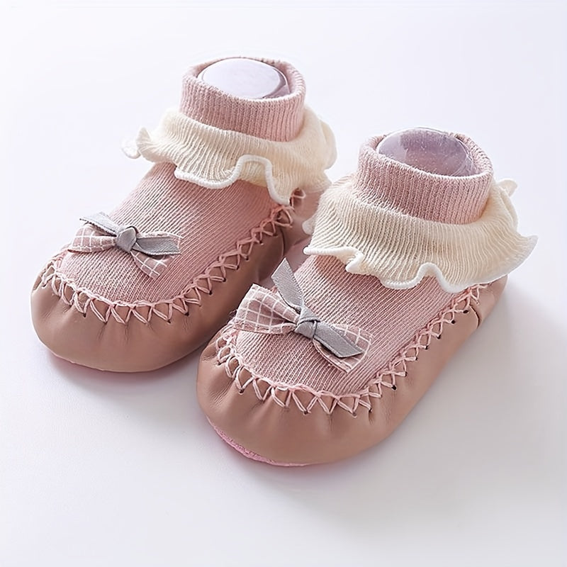 Spring And Autumn Cartoon Baby Leather Bottom Socks, /MH