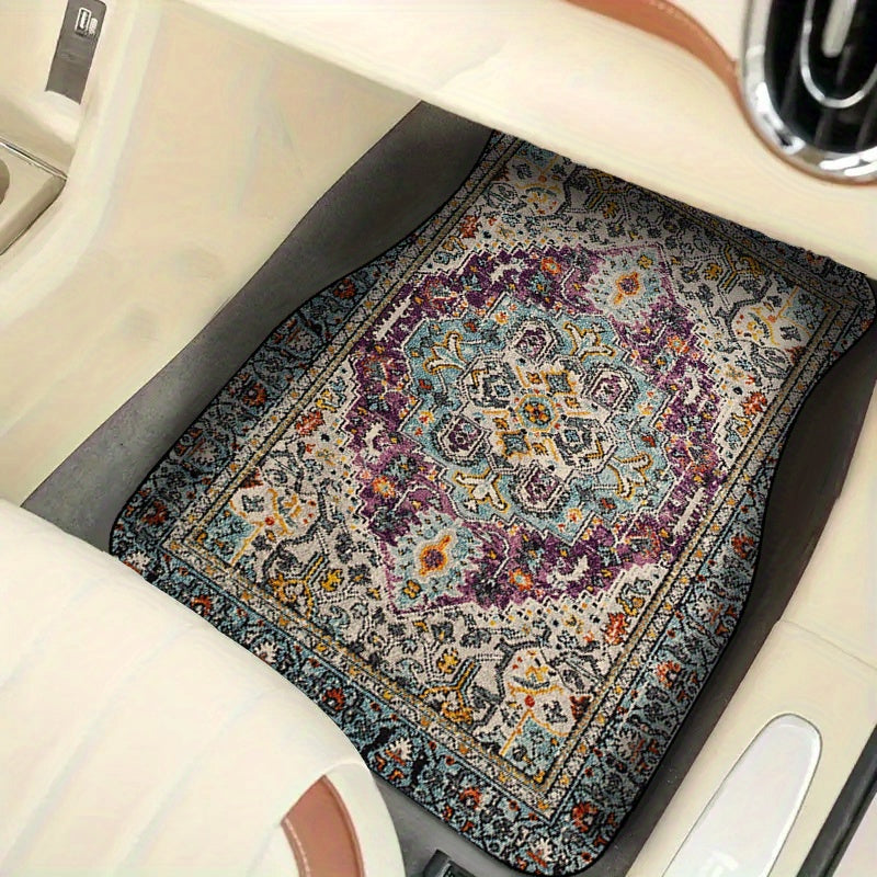 4pcs Luxurious Retro European Pattern Car Floor Mats for All Vehicle Models