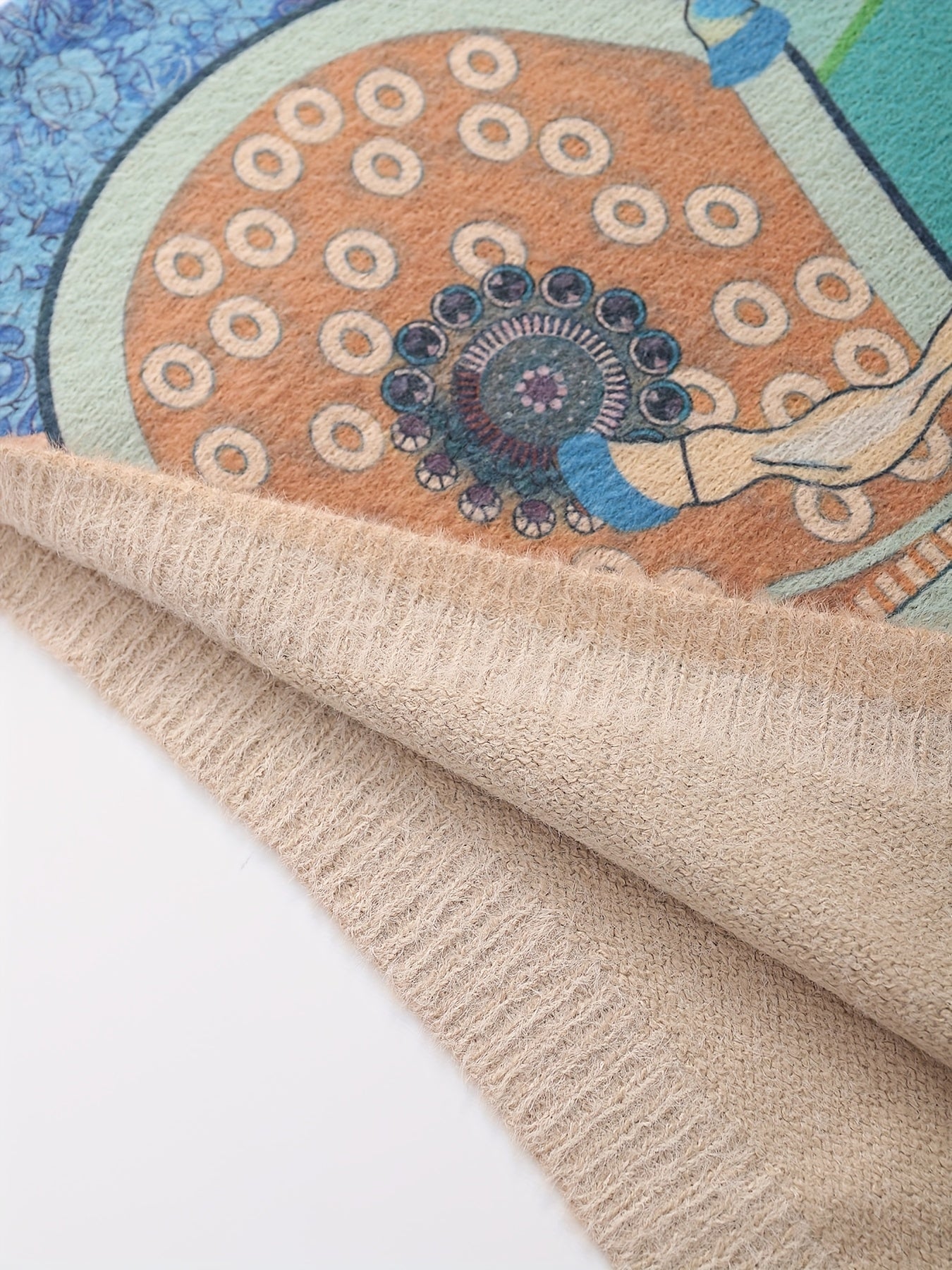 A Cartoon Vintage Animal-Themed Sweater Featuring a Saddle Pattern,