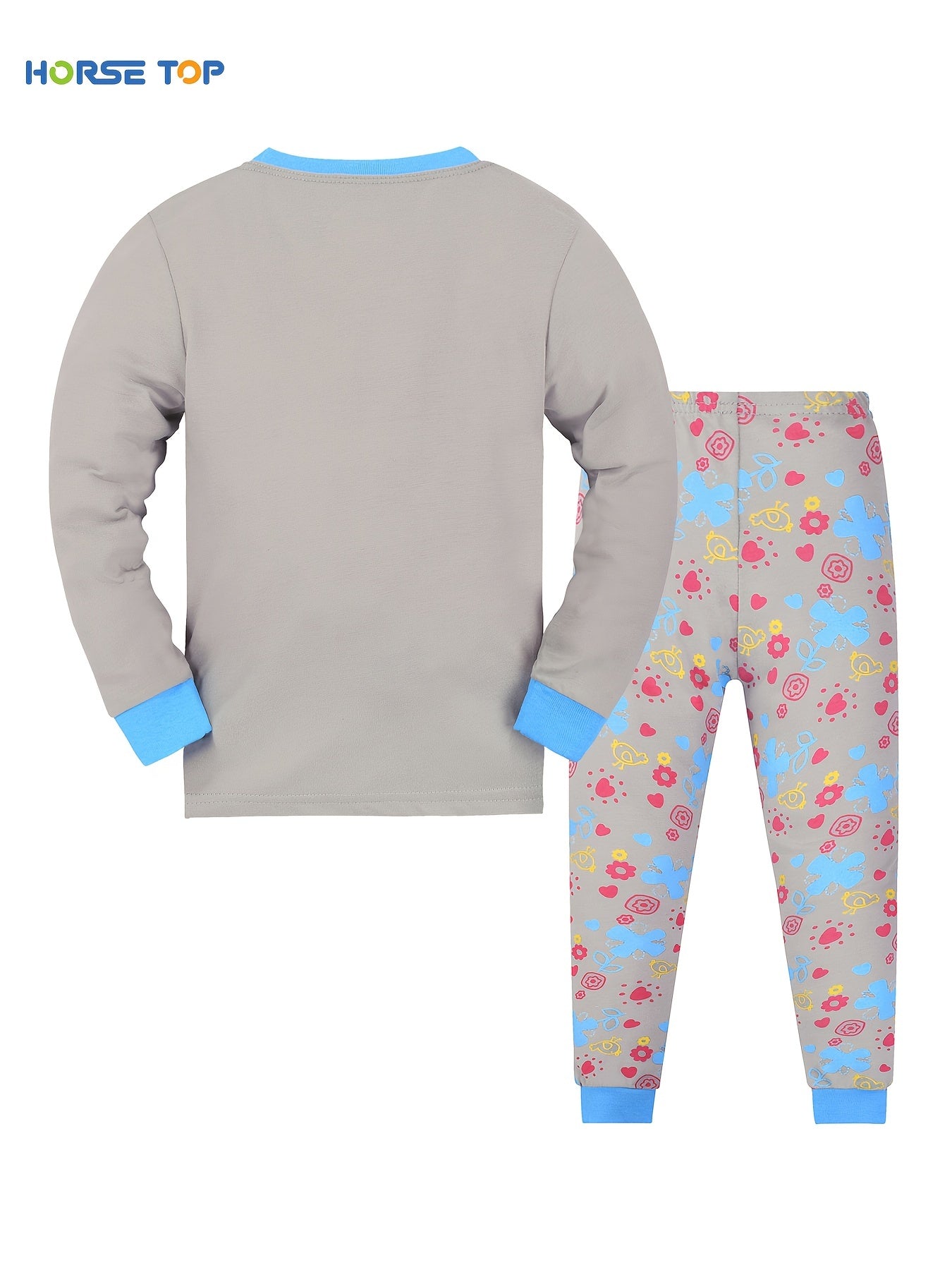 Kid's 2pcs Pajamas, Long Sleeve Top & Pants Set,